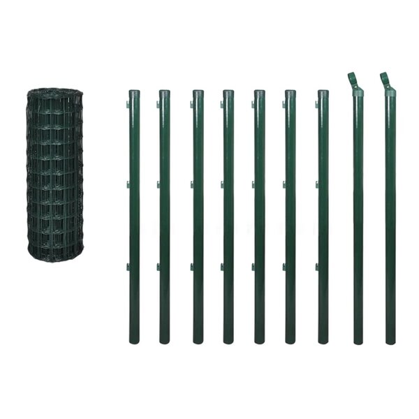 vidaXL Clôture euro Acier 10x0 8 m Vert