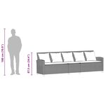 vidaXL Canapé de jardin avec coussins 5 places brun résine tressée