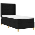 vidaXL Lit Box Spring avec Matelas Noir 100x200 cm Tissu