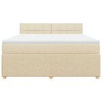 vidaXL Sommier à lattes de lit avec matelas Crème 180x200 cm Tissu