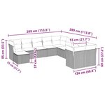 vidaXL Salon de jardin 11 Pièces avec coussins gris clair résine tressée