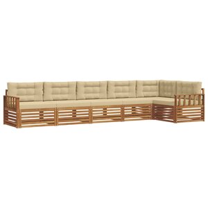 vidaXL Ensemble de canapés d'extérieur 6 pc Naturel et Beige