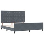 vidaXL Cadre de lit avec tête de lit Gris foncé 180 x 200 cm Velours