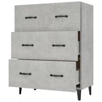 vidaXL Buffet gris béton 69 5x34x90 cm bois d'ingénierie