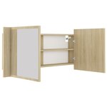 vidaXL Armoire à miroir à LED de bain Chêne sonoma 100x12x45 Acrylique