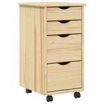 vidaXL Ensemble bureau et cabinet roulant MOSS 2 Pièces Marron