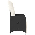 vidaXL Chaise inclinable de jardin avec coussins noir résine tressée
