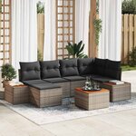 vidaXL Ensemble de canapé de jardin 7 Pièces Gris 264 x 154 x 85 cm