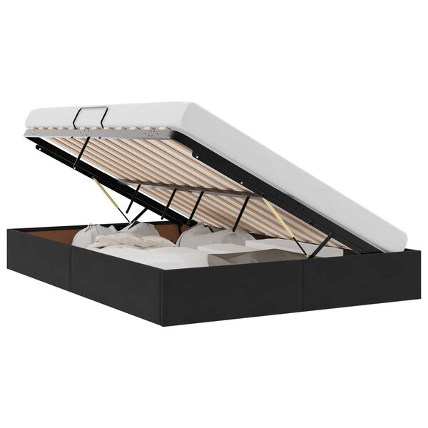 vidaXL Cadre de lit ottoman avec stockage Noir 140 x 190 cm Velours