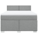 vidaXL Sommier à lattes de lit avec matelas Gris clair 140x190cm Tissu