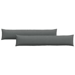 vidaXL Coussins de canapé 2 Pièces Gris foncé 200 x 40 cm tissu