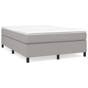 vidaXL Sommier à lattes de lit avec matelas Gris clair 140x190cm Tissu