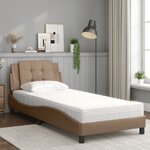 vidaXL Cadre de lit sans matelas Zadar cappuccino 100x200 cm similicuir