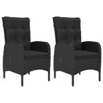 vidaXL Ensemble à dîner de jardin 3 Pièces Résine tressée et acacia Noir