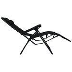 vidaXL Chaises pliables de terrasse 2 Pièces Noir Textilène