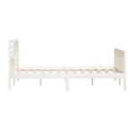 vidaXL Cadre de lit Blanc 150x200 cm Très grand Bois massif