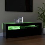 vidaXL Meuble TV avec lumières LED noir 120x35x40 cm