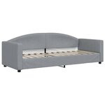 vidaXL Lit de jour avec gigogne et tiroirs gris clair 80x200 cm tissu