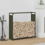 vidaXL Portant de bois chauffage vert olive 90x28x90 cm