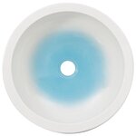 vidaXL Vasque à poser blanc et bleu rond Φ41x14 cm céramique