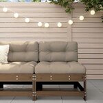 vidaXL Canapé central avec coussins marron miel bois de pin solide