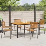Ensemble de Salle à Manger de Jardin 5 Pièces en Poly Rattan Gris Acacia vidaXL