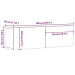 vidaXL Meubles TV muraux 2 Pièces vieux bois 100x30x30 cm