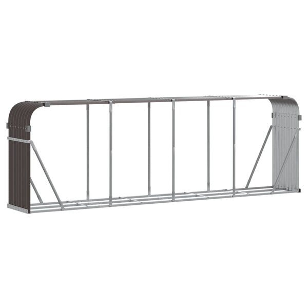 vidaXL Porte-bûches marron 300x45x100 cm acier galvanisé