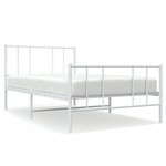 vidaXL Cadre de lit métal avec tête de lit/pied de lit blanc 107x203cm