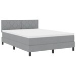 vidaXL Lit à ressorts avec matelas Gris clair 160 x 200 cm tissu