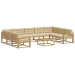 vidaXL Ensemble de canapés d'extérieur 10 Pièces Blanc et Beige