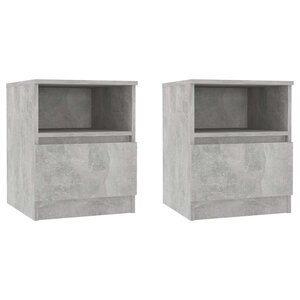 vidaXL Tables de chevet 2 Pièces gris béton 40x40x50 cm bois d'ingénierie