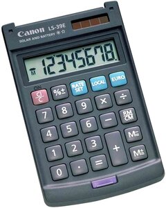 Calculatrices LS-39 E, Alimentation solaire/par piles CANON