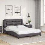 vidaXL Cadre de lit avec lumières LED gris 140x200 cm similicuir