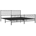 vidaXL Cadre de lit métal sans matelas avec pied de lit noir 183x213cm