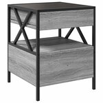 vidaXL Table de chevet avec LED infini sonoma gris 40x40x51 cm