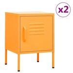 vidaXL Tables de chevet 2 Pièces Jaune moutarde 35x35x51 cm Acier