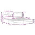 vidaXL Cadre de lit sans matelas chêne fumé 193x201 cm bois ingénierie