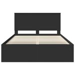 vidaXL Cadre de lit avec tête de lit Noir 140 x 190 cm Pin massif