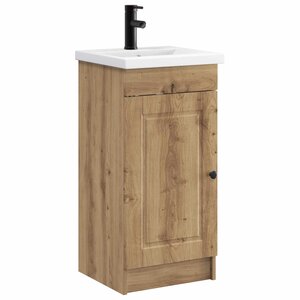vidaXL Meuble de salle de bain avec évier Chêne artisanal