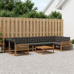 vidaXL Ensemble de canapés d'extérieur 8 Pièces Naturel et noir