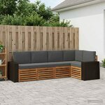 vidaXL Ensemble de canapés d'extérieur 5 pc Naturel et Anthracite
