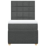 vidaXL Sommier à lattes de lit avec matelas Gris foncé 100x200cm Tissu