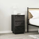 vidaXL Table de chevet avec lumières LED noir 38x34x65 cm
