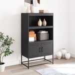 vidaXL Buffet haut noir 68 5x38 5x123 5 cm acier