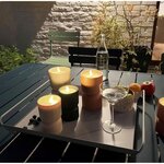 Lampe de table d'extérieur Lovere - Forme bougie 3 W - Noir