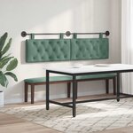 vidaXL Tête de lit suspendue Avec lumière LED Vert Mer Velours