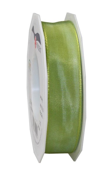 Ruban de soie acetat laitonné lyon 25-m-rouleau 25 mm pistache