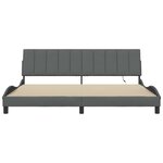 vidaXL Cadre de lit sans matelas Hanko gris foncé 200x200 cm tissu