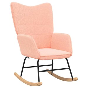 vidaXL Chaise à bascule Rose Tissu Sherpa